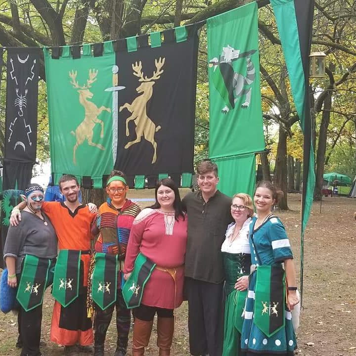 Wolfy, Niko, Bekah, Willow, Stig, Vixie, and Sparrow at their vote in to House Dregoth Oktoberfest October 6, 2018